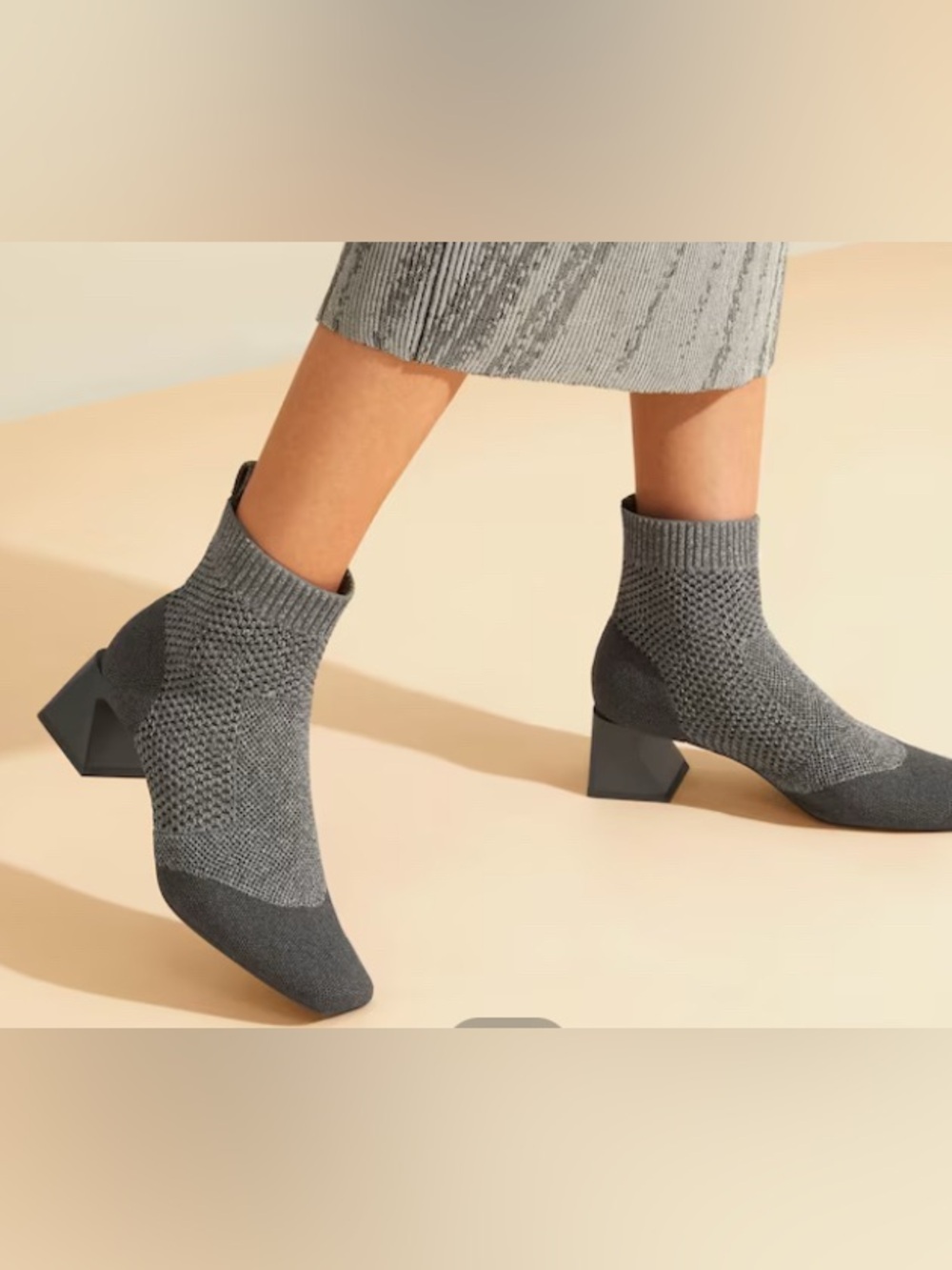Vivaia Square Toe Perforated Heel Booties Melissa Lava Grey 39.5 US 8.5